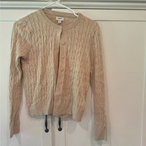 J. Crew Tan Cable Knit Cardigan Sweater